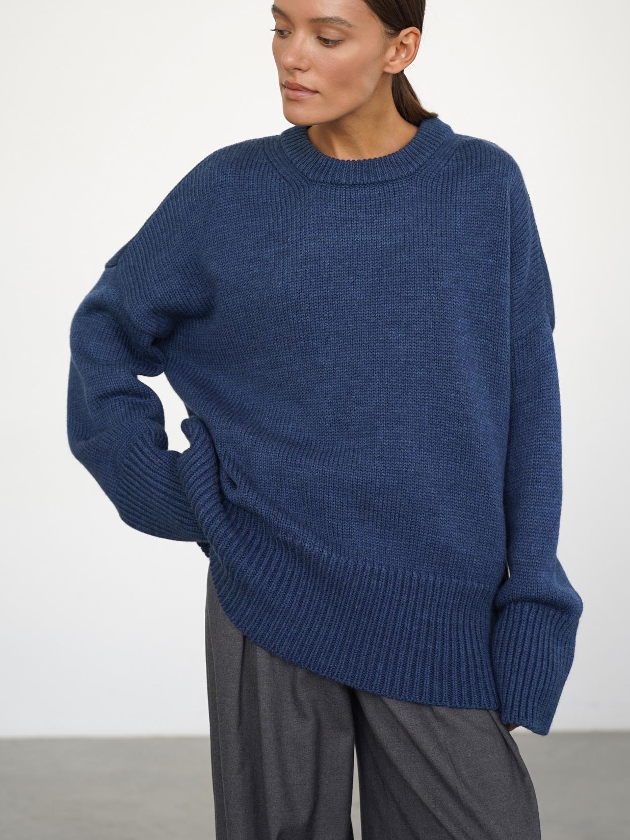 Women's Viscose Blend Crew-Neck Sweater
