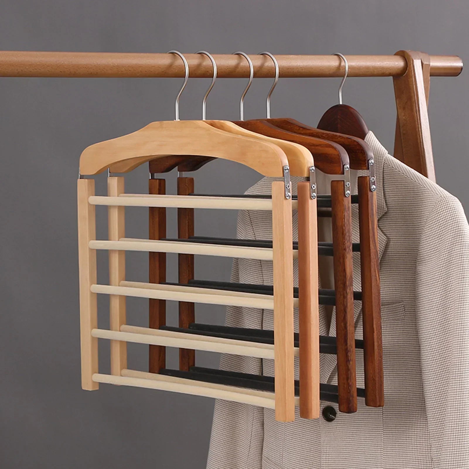 Wood Luxury Multi-Pants Hanger