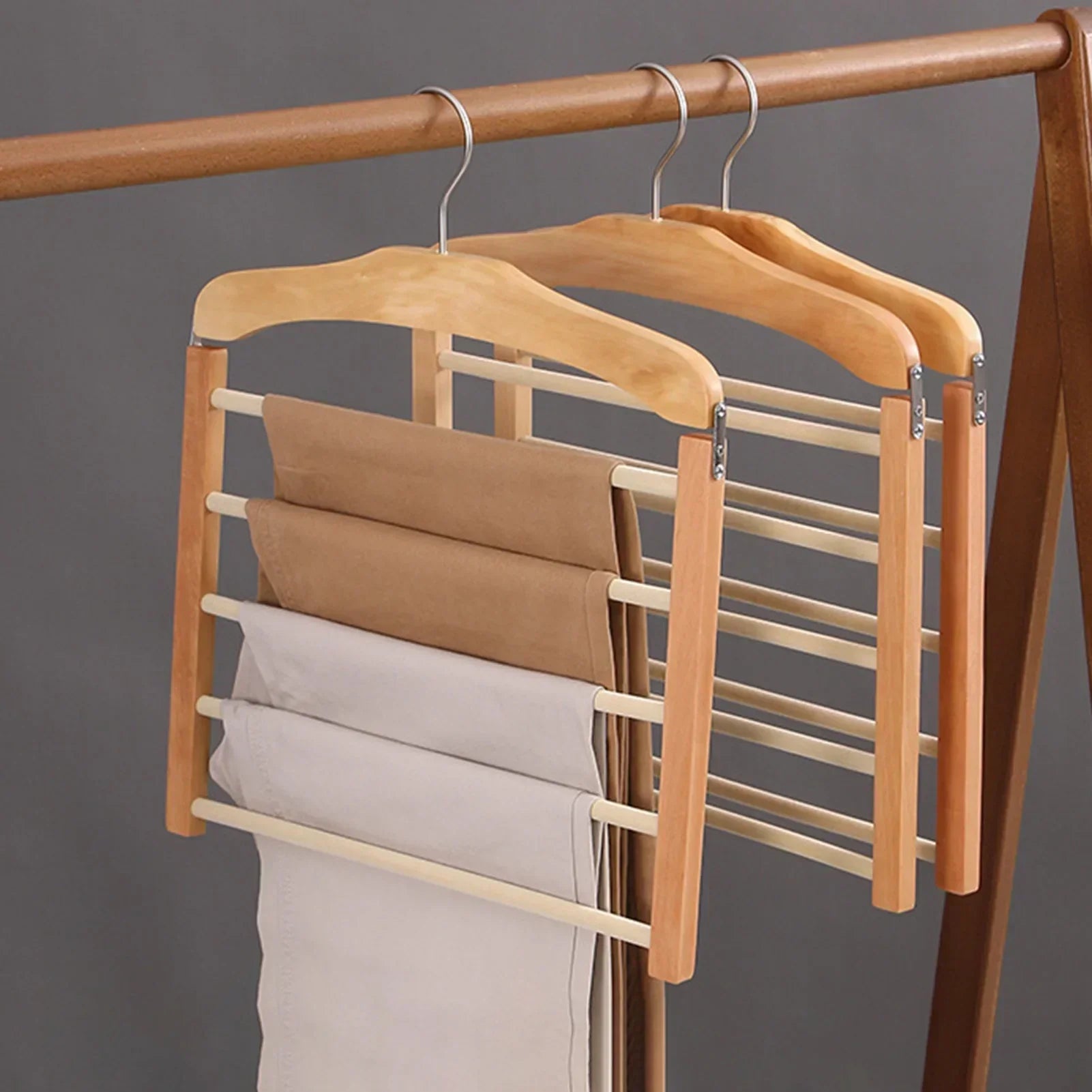 Wood Luxury Multi-Pants Hanger