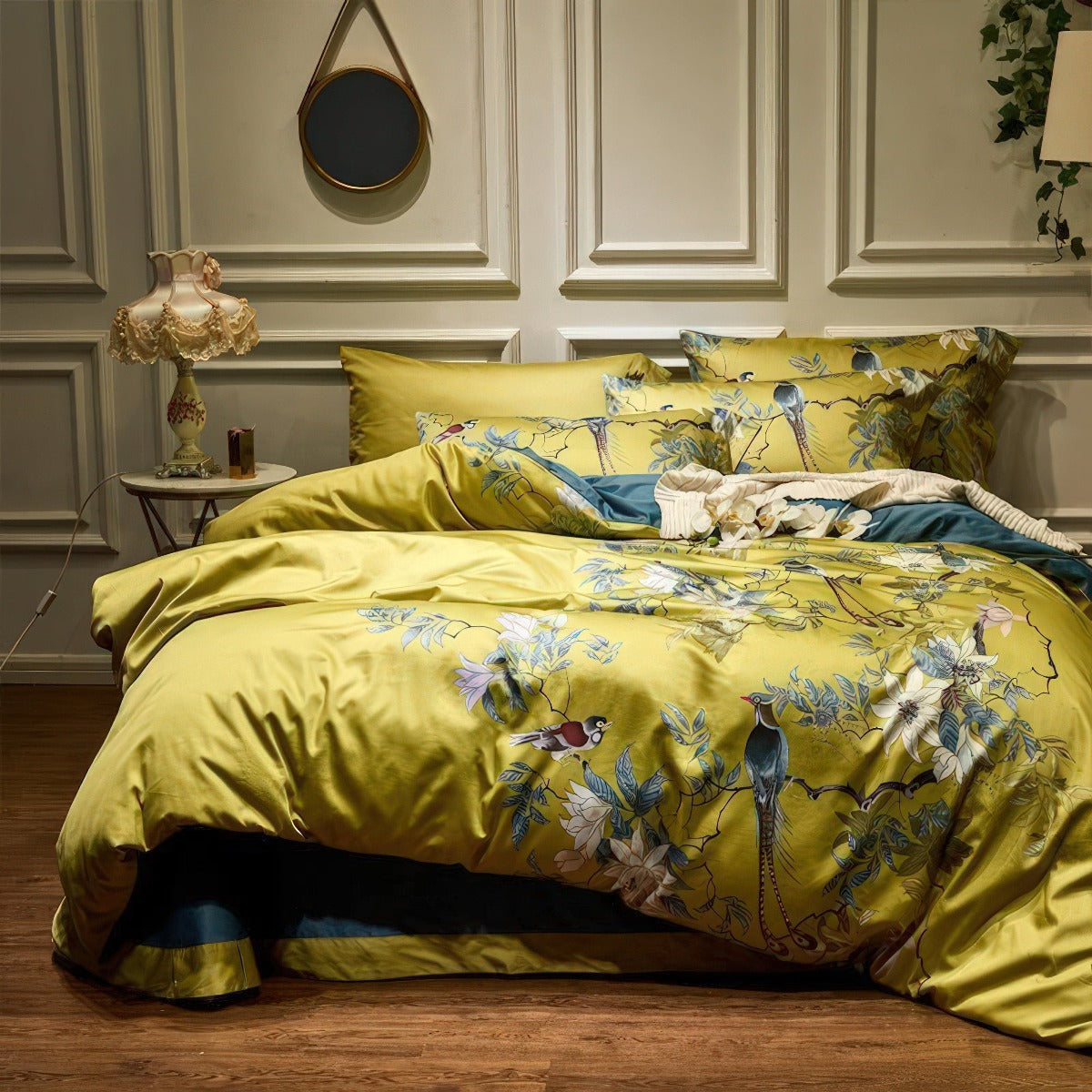 Egyptian Cotton Botanical Bird Bedding Set