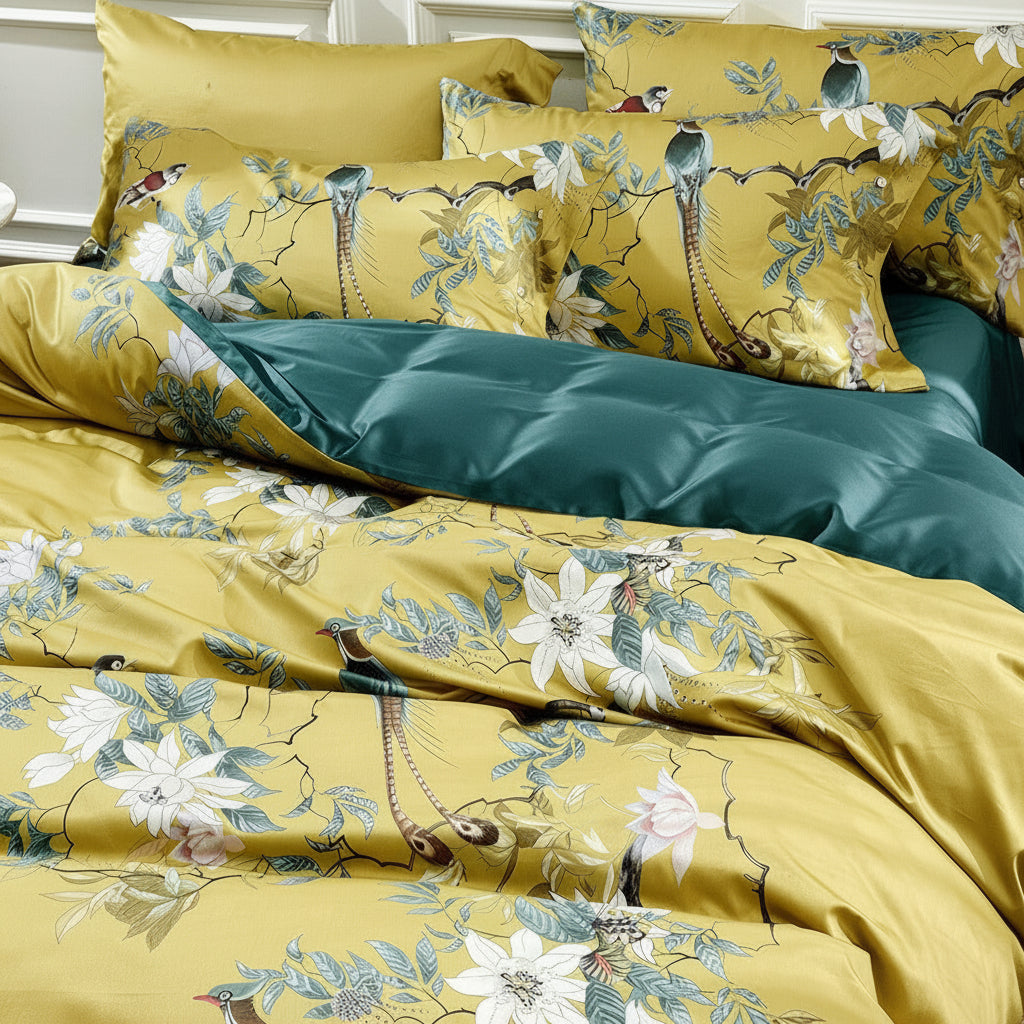 Egyptian Cotton Botanical Bird Bedding Set