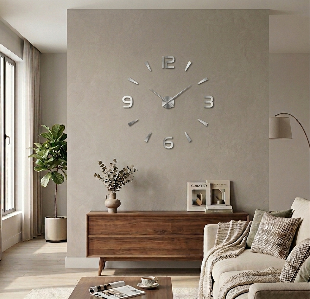 Customizable DIY Wall Clock Kit – Large 90cm Diameter Wall Clock Decor with Foam Numbers and Easy Installation