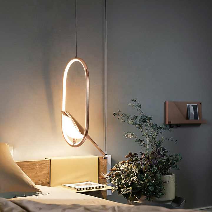 Pendant Light with Golden Bird and LED Lighting